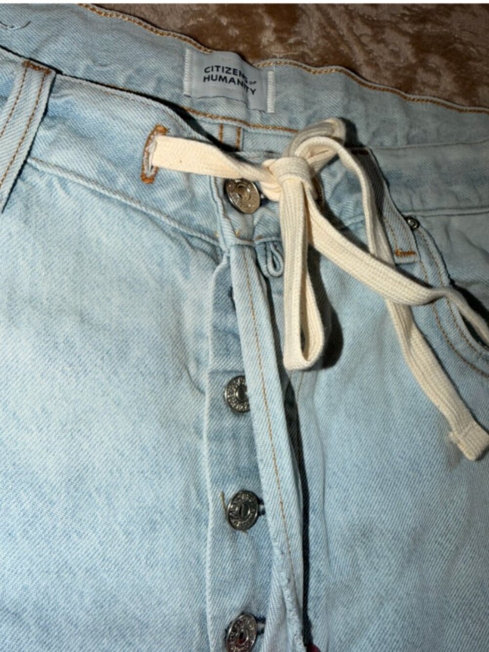 CITIZENS OF HUMANITY - Brynn Drawstring Waist Wide Leg Jeans, Size 31 - Picture 4 of 9